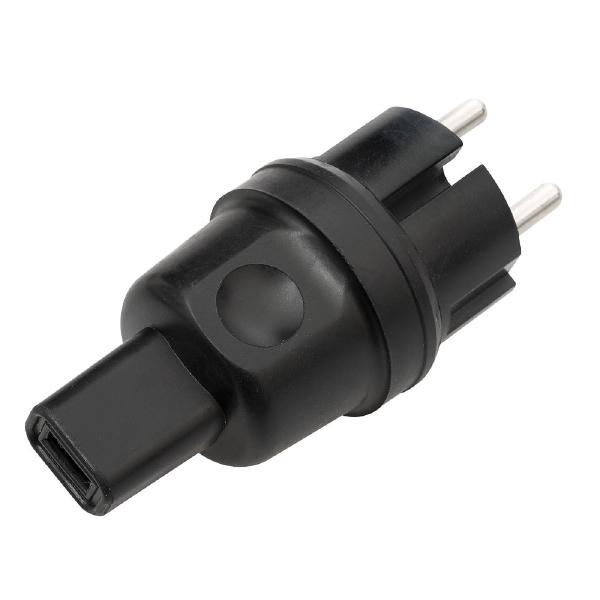  KALTHOFF Vollgummi Stecker Konturen Flachkabel IP44 schwarz