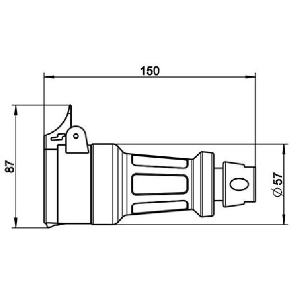  KALTHOFF Thermoplast Kupplung Schweiz 5polig Rundkabel 16A IP55 schwarz