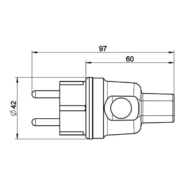  KALTHOFF Vollgummi Stecker Konturen Flachkabel IP44 schwarz