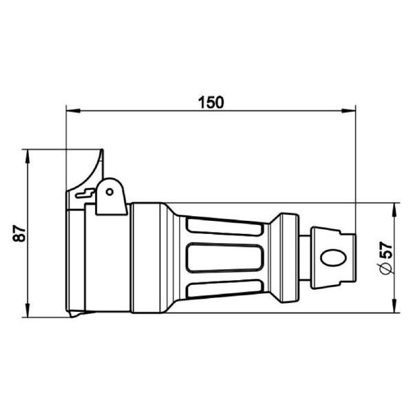  KALTHOFF Thermoplast Kupplung Schweiz 3polig Rundkabel 10A IP55 schwarz