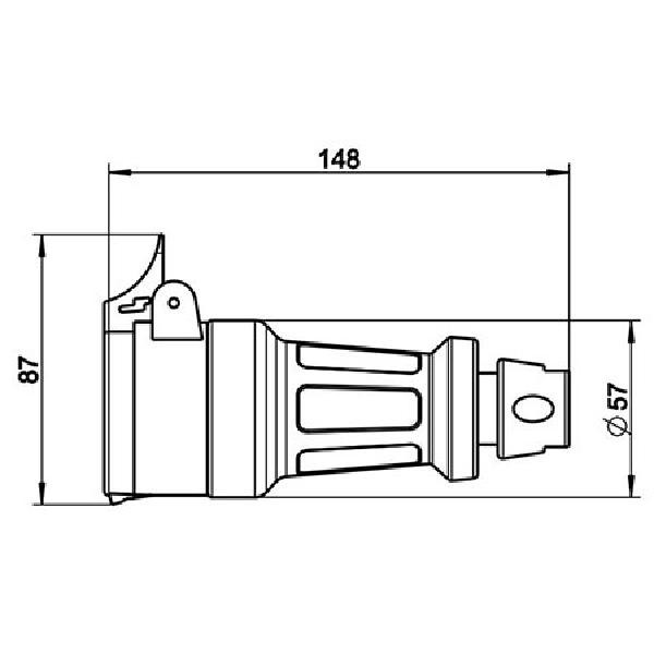  KALTHOFF Thermoplast Kupplung Schweiz 5polig Rundkabel 10A IP55 schwarz