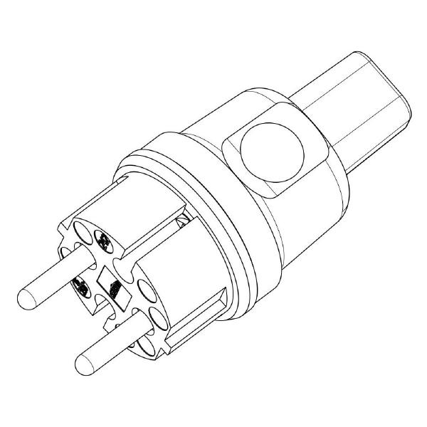  KALTHOFF Vollgummi Stecker Konturen Flachkabel IP44 schwarz