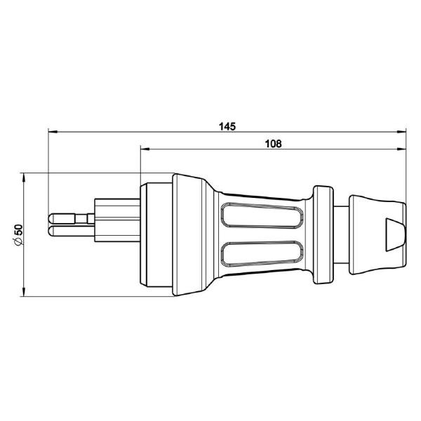  KALTHOFF Thermoplast Stecker Schweiz 3polig Rundkabel 10A IP55 schwarz