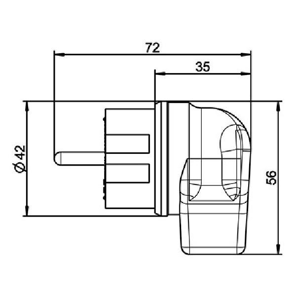  Vollgummi Konturenstecker 242 Winkel Flachkabel