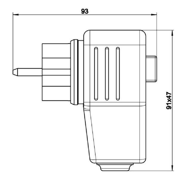  KALTHOFF Vollgummi Stecker Winkel Rundkabel IP44 schwarz doppeltes Schutzkontaktsystem