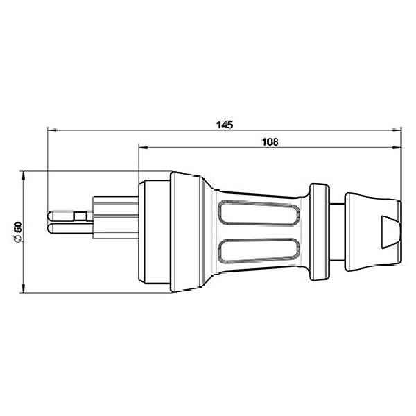  KALTHOFF Thermoplast Stecker Schweiz 3polig Rundkabel 10A IP55 schwarz