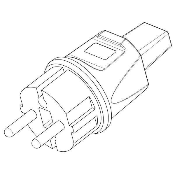  KALTHOFF Thermoplast Stecker Konturen Flachkabel IP44 weiß